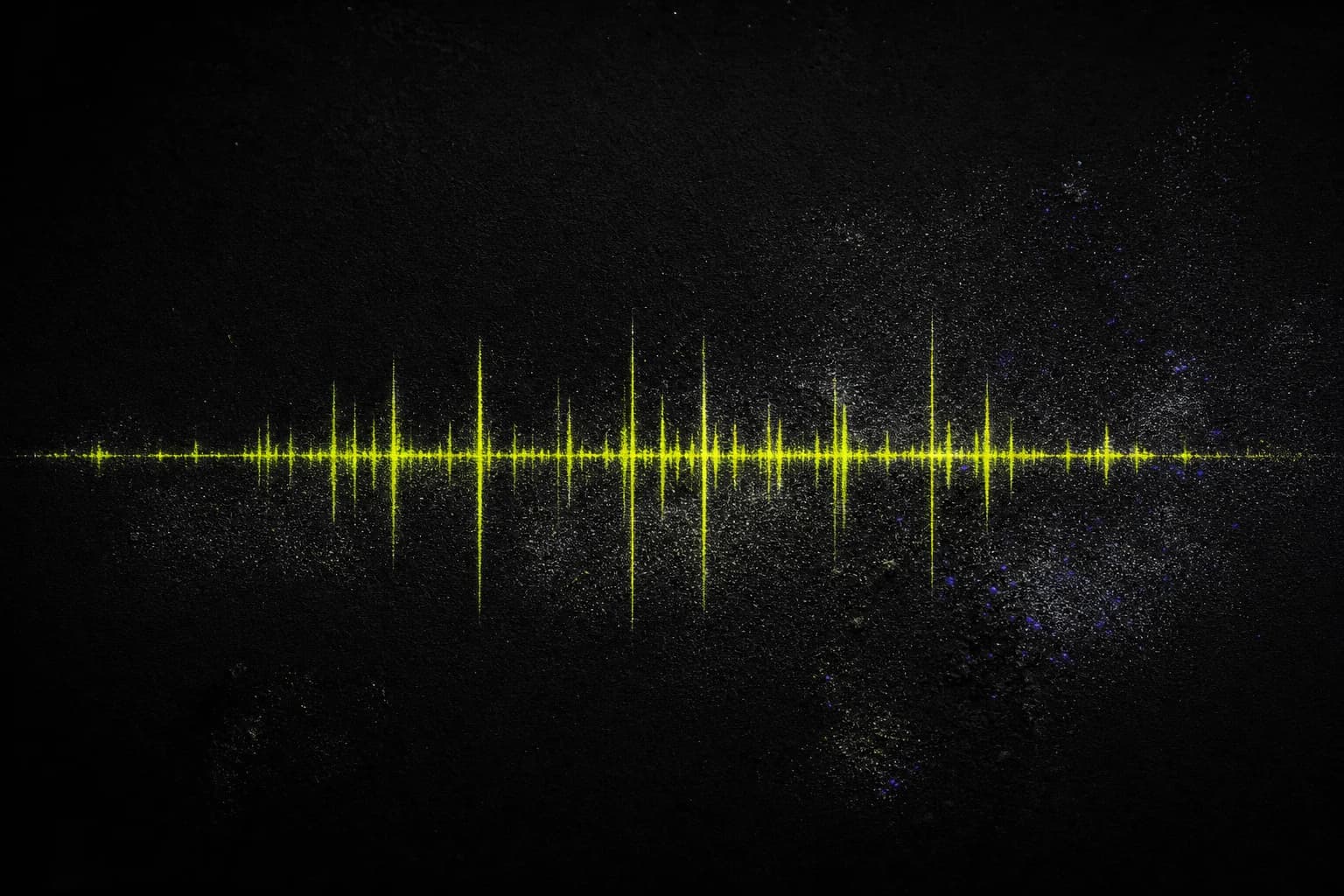 Acid-lime audio waveform on a dark textured field
